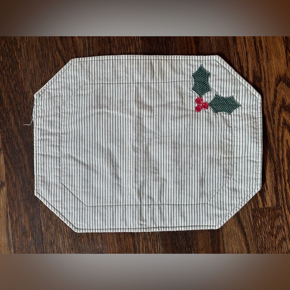 Christmas Placemats, Four Handmade Winter Fabric Table Mats.